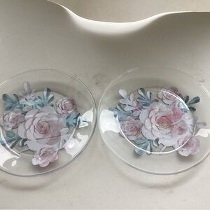 Floral Glass Plates